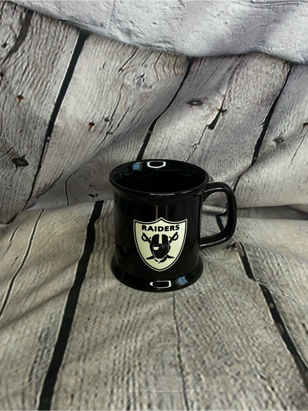 NFL Football Oakland Las Vegas Raiders Black Ceramic Mug Off White‎ Accent 14 Oz